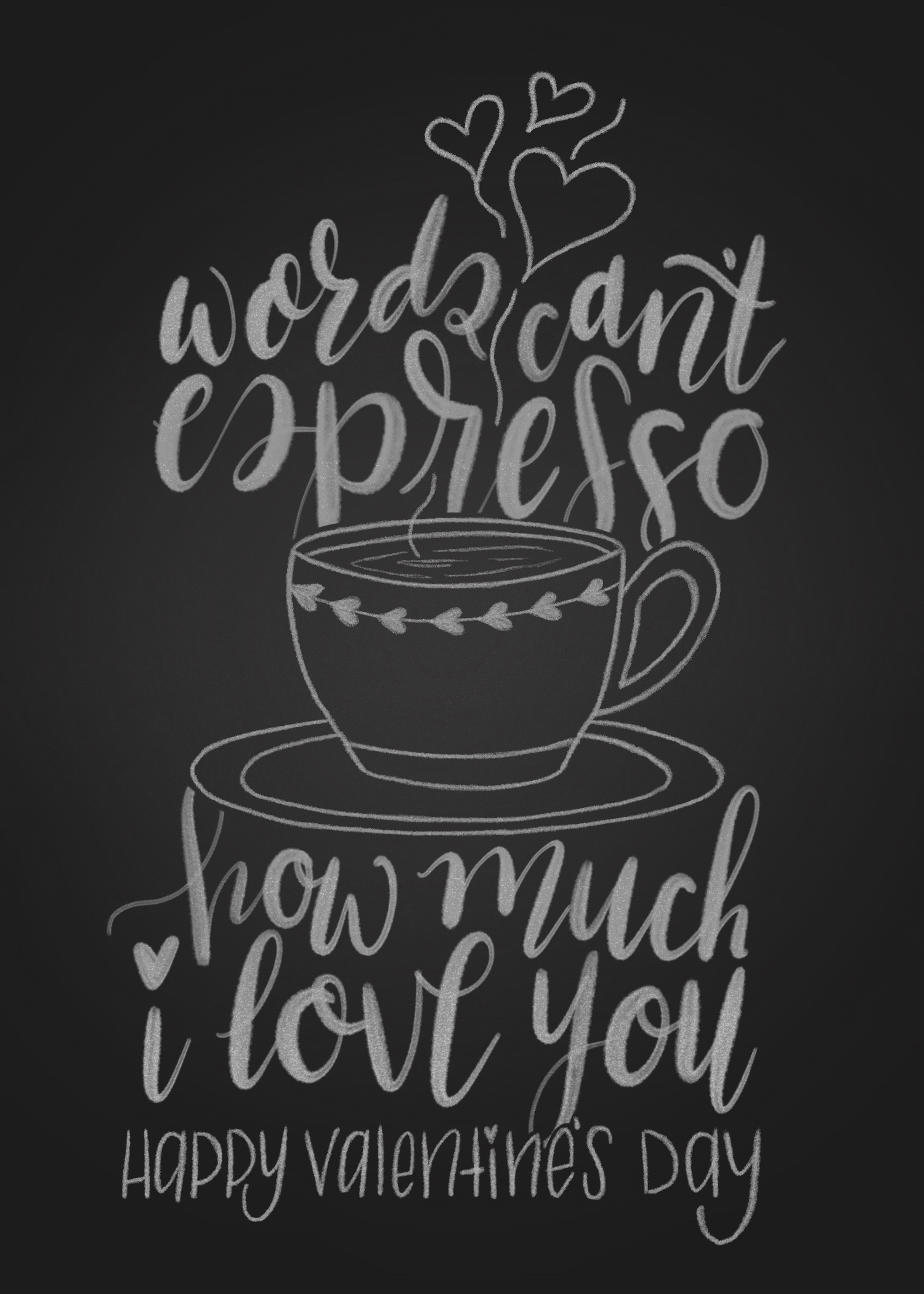 valentine's card, valentine card, words can't espresso how much I love you, valentine pun